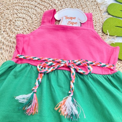 Vestido Três Marias Colors verão - Rosa, Verde e Laranja